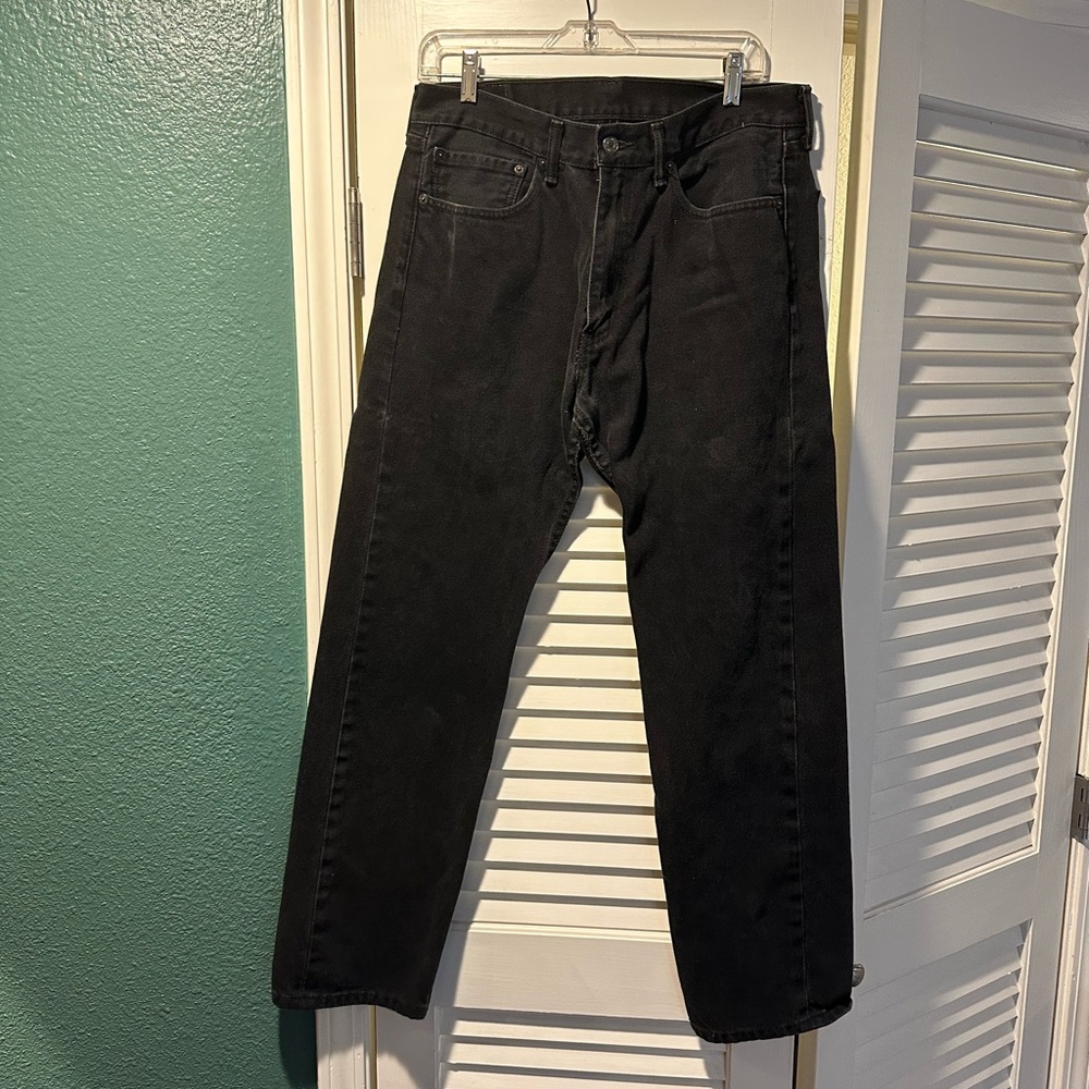 Men’s Levi’s 505 slim straight, black jeans 34x32